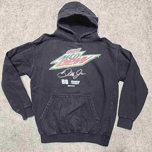 Goodyear Dale Jr. 88 Black Diet Mountain Dew Logo Pullover Hoodie  Medium
